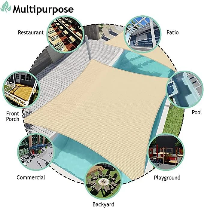 Rectangle UV Block Outdoor Shade Sail application